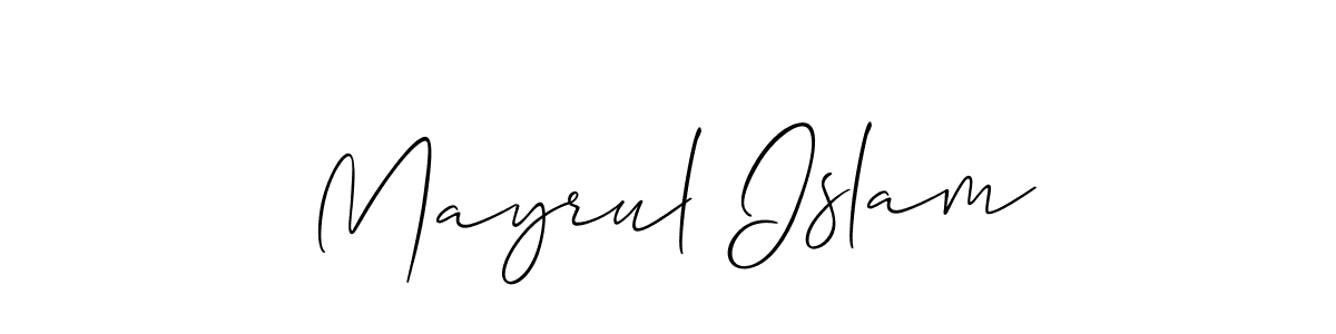 Also You can easily find your signature by using the search form. We will create Mayrul Islam name handwritten signature images for you free of cost using Allison_Script sign style. Mayrul Islam signature style 2 images and pictures png