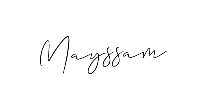 How to make Mayssam signature? Allison_Script is a professional autograph style. Create handwritten signature for Mayssam name. Mayssam signature style 2 images and pictures png