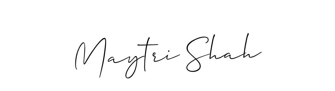 Make a beautiful signature design for name Maytri Shah. With this signature (Allison_Script) style, you can create a handwritten signature for free. Maytri Shah signature style 2 images and pictures png