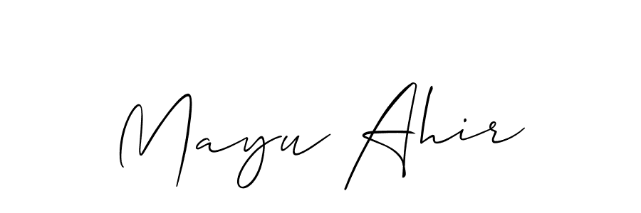 You should practise on your own different ways (Allison_Script) to write your name (Mayu Ahir) in signature. don't let someone else do it for you. Mayu Ahir signature style 2 images and pictures png