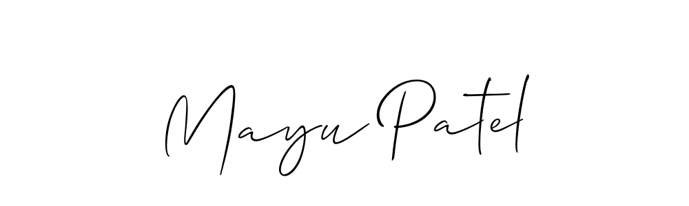 Also You can easily find your signature by using the search form. We will create Mayu Patel name handwritten signature images for you free of cost using Allison_Script sign style. Mayu Patel signature style 2 images and pictures png