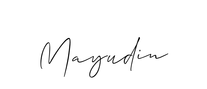 It looks lik you need a new signature style for name Mayudin. Design unique handwritten (Allison_Script) signature with our free signature maker in just a few clicks. Mayudin signature style 2 images and pictures png