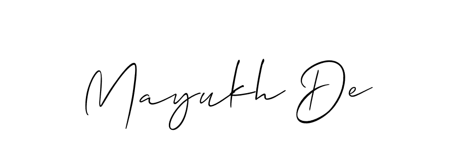You can use this online signature creator to create a handwritten signature for the name Mayukh De. This is the best online autograph maker. Mayukh De signature style 2 images and pictures png