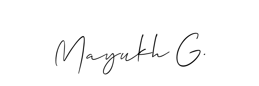 Similarly Allison_Script is the best handwritten signature design. Signature creator online .You can use it as an online autograph creator for name Mayukh G.. Mayukh G. signature style 2 images and pictures png