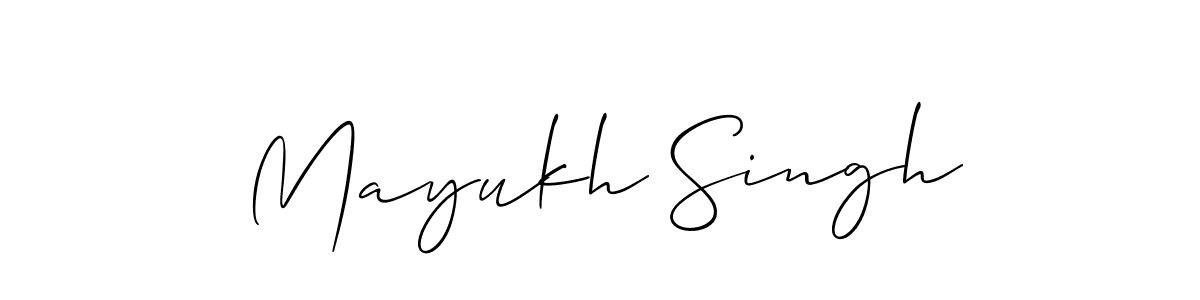 You should practise on your own different ways (Allison_Script) to write your name (Mayukh Singh) in signature. don't let someone else do it for you. Mayukh Singh signature style 2 images and pictures png