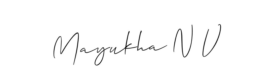 Best and Professional Signature Style for Mayukha N V. Allison_Script Best Signature Style Collection. Mayukha N V signature style 2 images and pictures png
