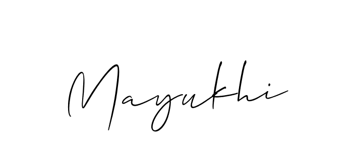 Make a beautiful signature design for name Mayukhi. With this signature (Allison_Script) style, you can create a handwritten signature for free. Mayukhi signature style 2 images and pictures png