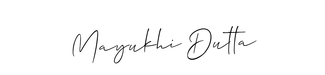 Use a signature maker to create a handwritten signature online. With this signature software, you can design (Allison_Script) your own signature for name Mayukhi Dutta. Mayukhi Dutta signature style 2 images and pictures png