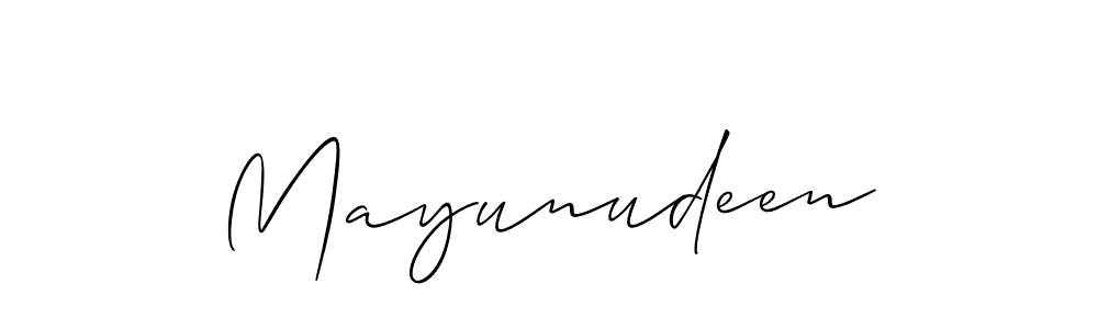 It looks lik you need a new signature style for name Mayunudeen. Design unique handwritten (Allison_Script) signature with our free signature maker in just a few clicks. Mayunudeen signature style 2 images and pictures png