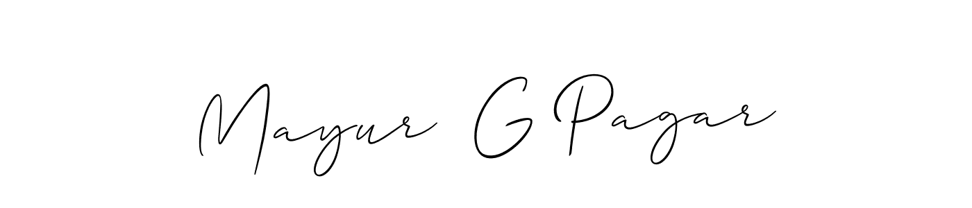 Also You can easily find your signature by using the search form. We will create Mayur  G Pagar name handwritten signature images for you free of cost using Allison_Script sign style. Mayur  G Pagar signature style 2 images and pictures png