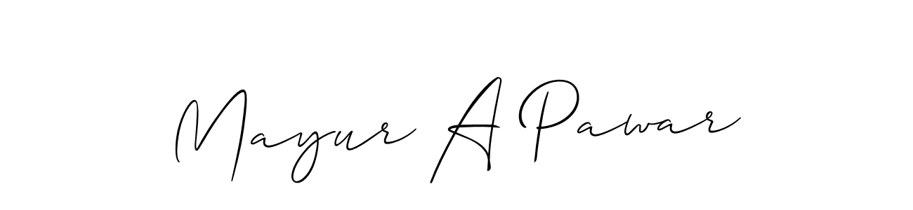 Design your own signature with our free online signature maker. With this signature software, you can create a handwritten (Allison_Script) signature for name Mayur A Pawar. Mayur A Pawar signature style 2 images and pictures png