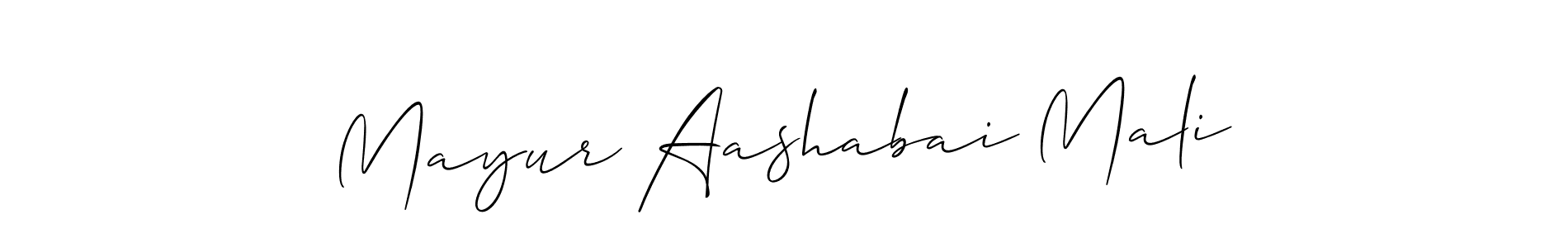 Also we have Mayur Aashabai Mali name is the best signature style. Create professional handwritten signature collection using Allison_Script autograph style. Mayur Aashabai Mali signature style 2 images and pictures png