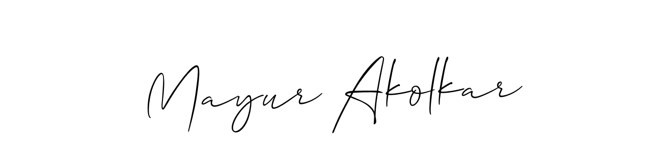 Use a signature maker to create a handwritten signature online. With this signature software, you can design (Allison_Script) your own signature for name Mayur Akolkar. Mayur Akolkar signature style 2 images and pictures png