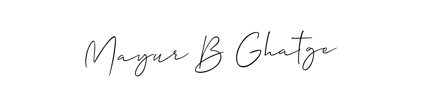 You should practise on your own different ways (Allison_Script) to write your name (Mayur B Ghatge) in signature. don't let someone else do it for you. Mayur B Ghatge signature style 2 images and pictures png