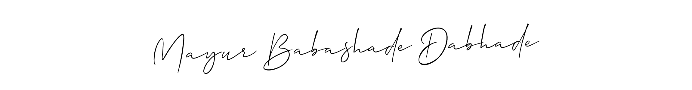 Mayur Babashade Dabhade stylish signature style. Best Handwritten Sign (Allison_Script) for my name. Handwritten Signature Collection Ideas for my name Mayur Babashade Dabhade. Mayur Babashade Dabhade signature style 2 images and pictures png