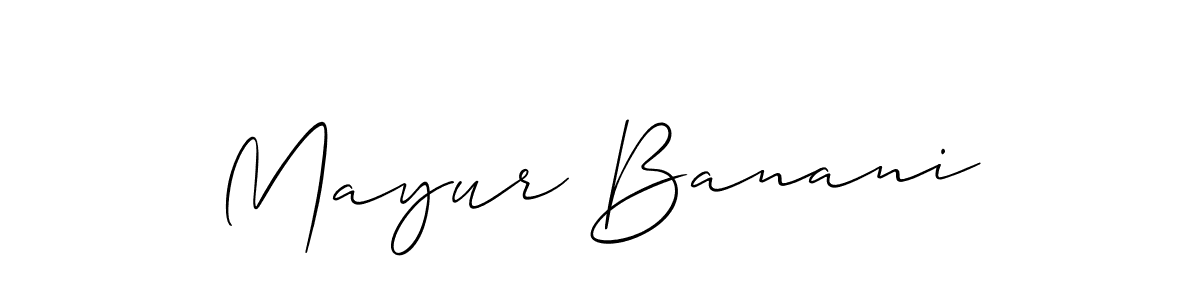 Make a beautiful signature design for name Mayur Banani. With this signature (Allison_Script) style, you can create a handwritten signature for free. Mayur Banani signature style 2 images and pictures png