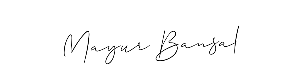 Create a beautiful signature design for name Mayur Bansal. With this signature (Allison_Script) fonts, you can make a handwritten signature for free. Mayur Bansal signature style 2 images and pictures png