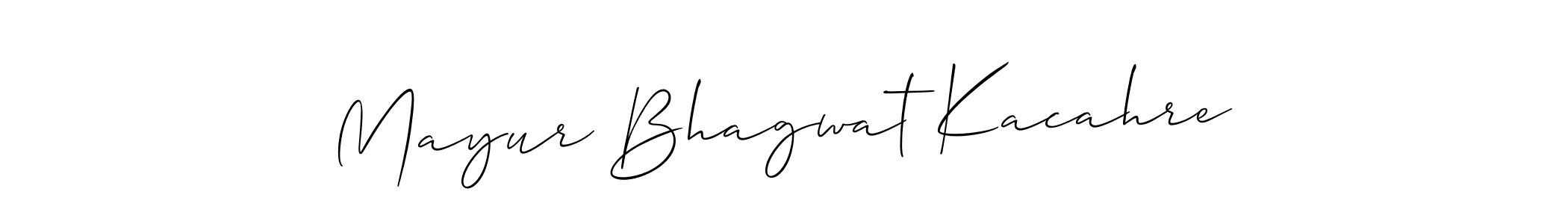 Create a beautiful signature design for name Mayur Bhagwat Kacahre. With this signature (Allison_Script) fonts, you can make a handwritten signature for free. Mayur Bhagwat Kacahre signature style 2 images and pictures png