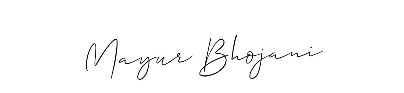Make a beautiful signature design for name Mayur Bhojani. With this signature (Allison_Script) style, you can create a handwritten signature for free. Mayur Bhojani signature style 2 images and pictures png