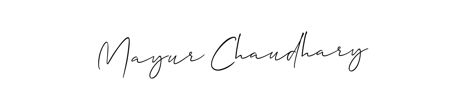 Create a beautiful signature design for name Mayur Chaudhary. With this signature (Allison_Script) fonts, you can make a handwritten signature for free. Mayur Chaudhary signature style 2 images and pictures png
