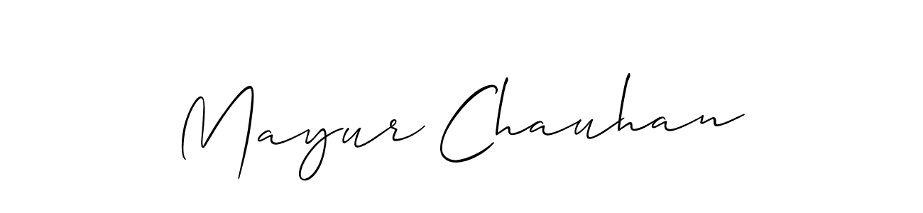 How to make Mayur Chauhan name signature. Use Allison_Script style for creating short signs online. This is the latest handwritten sign. Mayur Chauhan signature style 2 images and pictures png