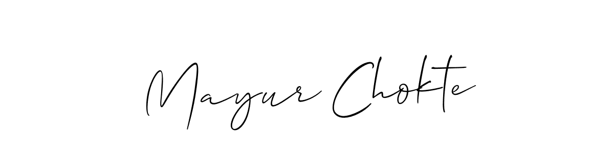 Use a signature maker to create a handwritten signature online. With this signature software, you can design (Allison_Script) your own signature for name Mayur Chokte. Mayur Chokte signature style 2 images and pictures png