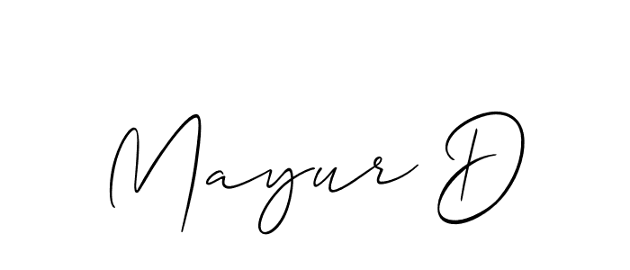 The best way (Allison_Script) to make a short signature is to pick only two or three words in your name. The name Mayur D include a total of six letters. For converting this name. Mayur D signature style 2 images and pictures png