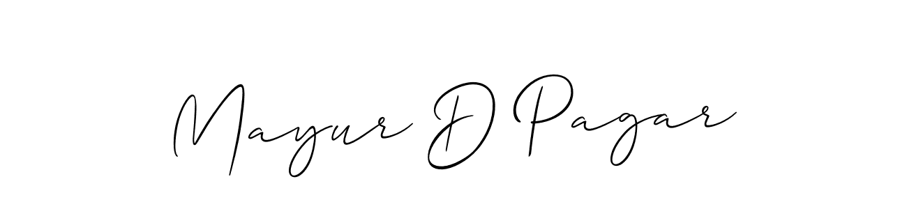 Use a signature maker to create a handwritten signature online. With this signature software, you can design (Allison_Script) your own signature for name Mayur D Pagar. Mayur D Pagar signature style 2 images and pictures png