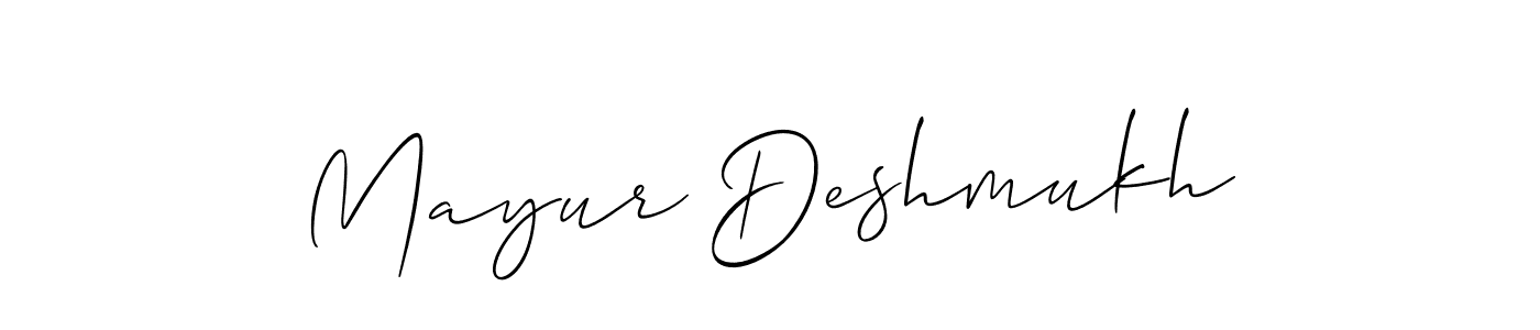 This is the best signature style for the Mayur Deshmukh name. Also you like these signature font (Allison_Script). Mix name signature. Mayur Deshmukh signature style 2 images and pictures png