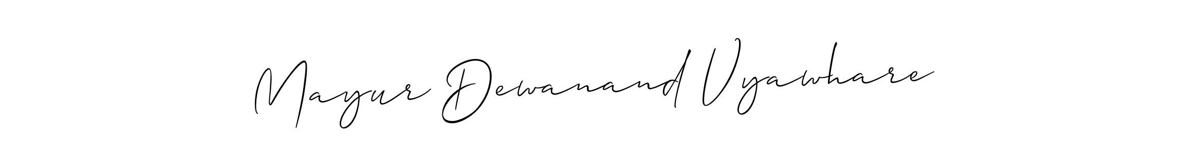 Make a beautiful signature design for name Mayur Dewanand Vyawhare. With this signature (Allison_Script) style, you can create a handwritten signature for free. Mayur Dewanand Vyawhare signature style 2 images and pictures png