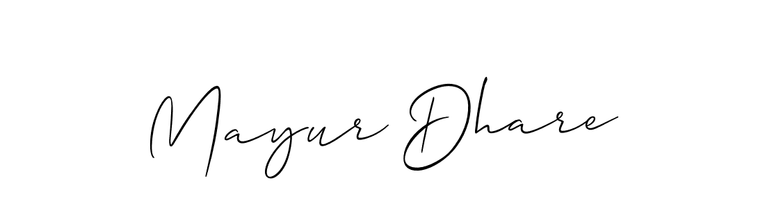 Use a signature maker to create a handwritten signature online. With this signature software, you can design (Allison_Script) your own signature for name Mayur Dhare. Mayur Dhare signature style 2 images and pictures png