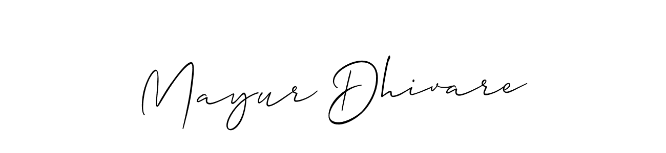 Make a beautiful signature design for name Mayur Dhivare. With this signature (Allison_Script) style, you can create a handwritten signature for free. Mayur Dhivare signature style 2 images and pictures png