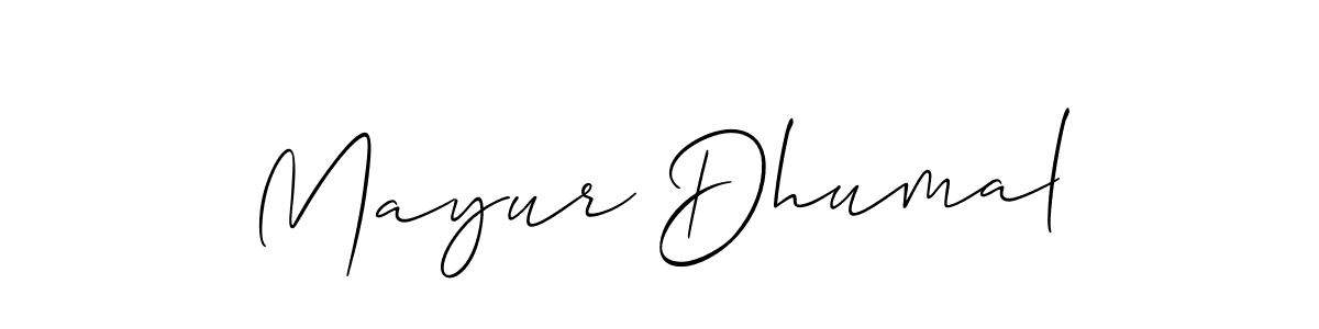 The best way (Allison_Script) to make a short signature is to pick only two or three words in your name. The name Mayur Dhumal include a total of six letters. For converting this name. Mayur Dhumal signature style 2 images and pictures png