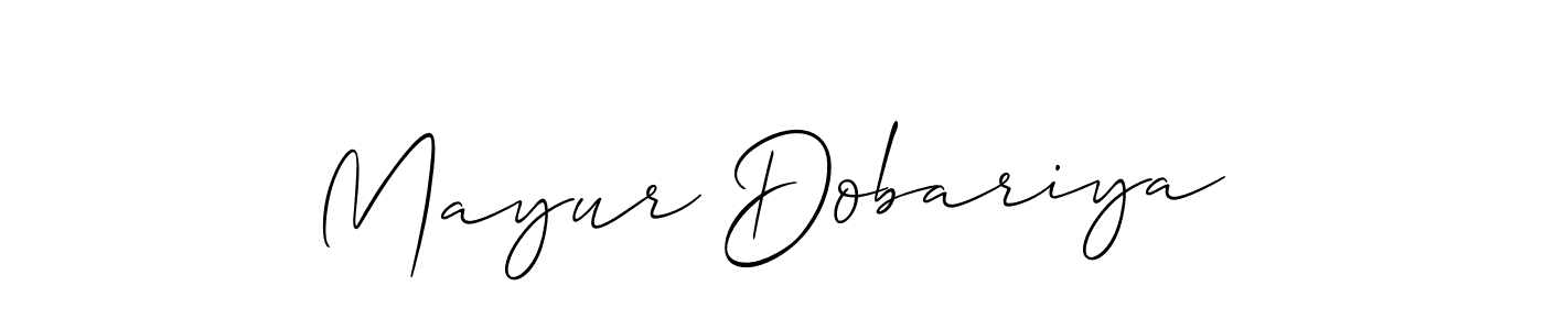 if you are searching for the best signature style for your name Mayur Dobariya. so please give up your signature search. here we have designed multiple signature styles  using Allison_Script. Mayur Dobariya signature style 2 images and pictures png