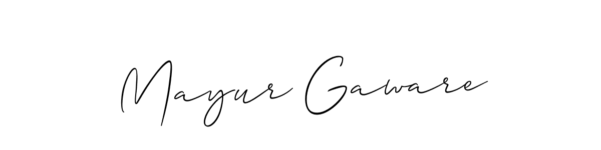 Also we have Mayur Gaware name is the best signature style. Create professional handwritten signature collection using Allison_Script autograph style. Mayur Gaware signature style 2 images and pictures png
