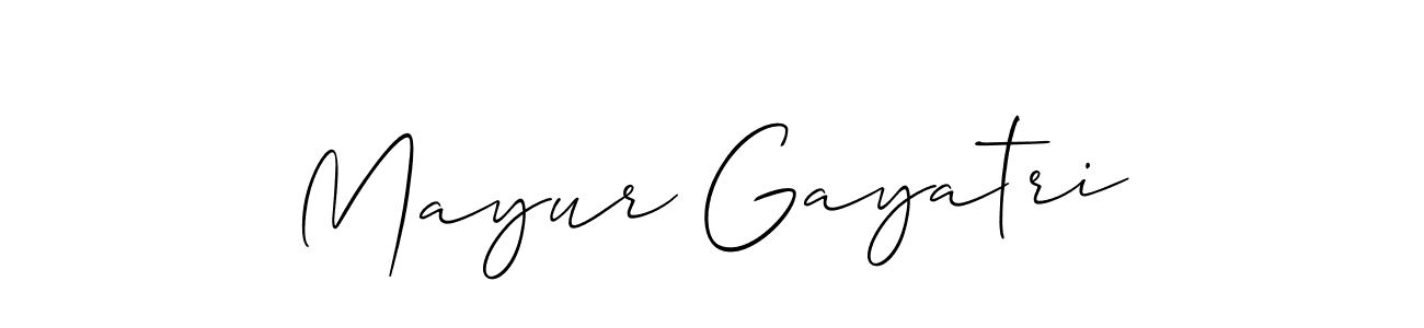 Make a beautiful signature design for name Mayur Gayatri. With this signature (Allison_Script) style, you can create a handwritten signature for free. Mayur Gayatri signature style 2 images and pictures png