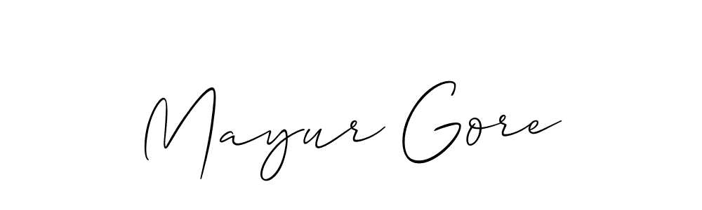 Design your own signature with our free online signature maker. With this signature software, you can create a handwritten (Allison_Script) signature for name Mayur Gore. Mayur Gore signature style 2 images and pictures png