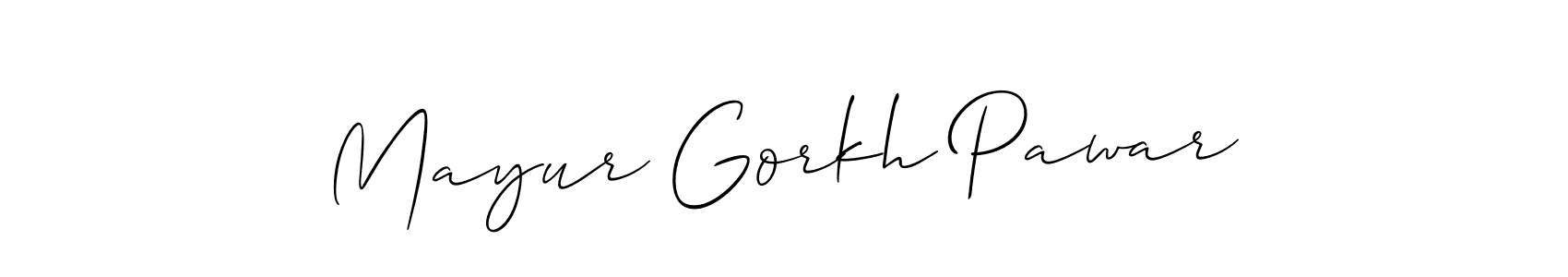 Mayur Gorkh Pawar stylish signature style. Best Handwritten Sign (Allison_Script) for my name. Handwritten Signature Collection Ideas for my name Mayur Gorkh Pawar. Mayur Gorkh Pawar signature style 2 images and pictures png