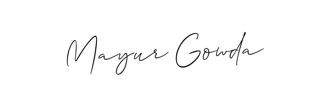 Also we have Mayur Gowda name is the best signature style. Create professional handwritten signature collection using Allison_Script autograph style. Mayur Gowda signature style 2 images and pictures png