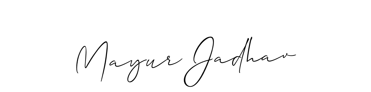 Use a signature maker to create a handwritten signature online. With this signature software, you can design (Allison_Script) your own signature for name Mayur Jadhav. Mayur Jadhav signature style 2 images and pictures png