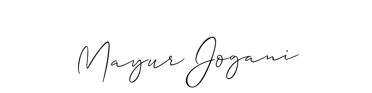 Also we have Mayur Jogani name is the best signature style. Create professional handwritten signature collection using Allison_Script autograph style. Mayur Jogani signature style 2 images and pictures png
