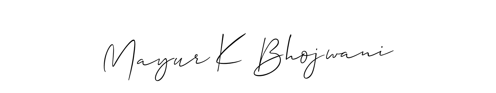 Similarly Allison_Script is the best handwritten signature design. Signature creator online .You can use it as an online autograph creator for name Mayur K Bhojwani. Mayur K Bhojwani signature style 2 images and pictures png