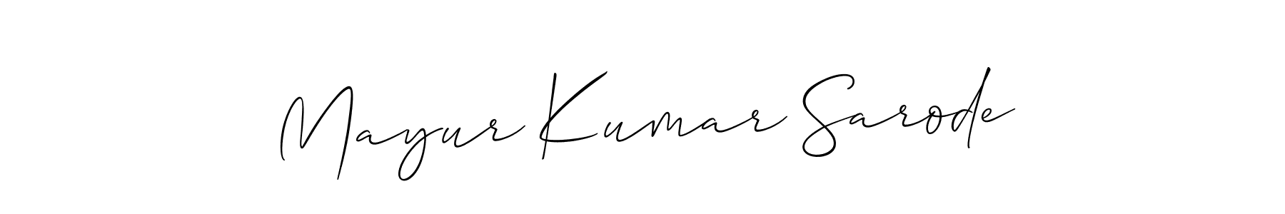 It looks lik you need a new signature style for name Mayur Kumar Sarode. Design unique handwritten (Allison_Script) signature with our free signature maker in just a few clicks. Mayur Kumar Sarode signature style 2 images and pictures png