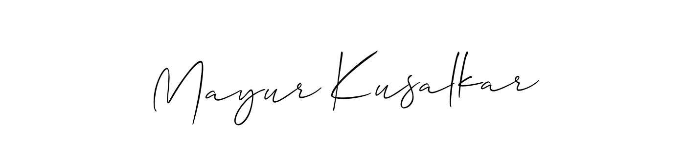 Create a beautiful signature design for name Mayur Kusalkar. With this signature (Allison_Script) fonts, you can make a handwritten signature for free. Mayur Kusalkar signature style 2 images and pictures png