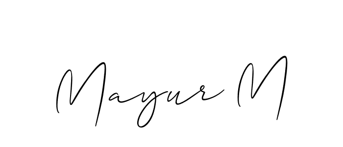 if you are searching for the best signature style for your name Mayur M. so please give up your signature search. here we have designed multiple signature styles  using Allison_Script. Mayur M signature style 2 images and pictures png