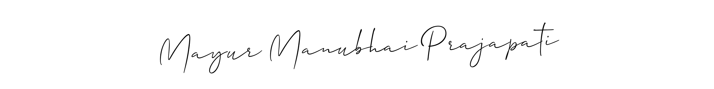 You should practise on your own different ways (Allison_Script) to write your name (Mayur Manubhai Prajapati) in signature. don't let someone else do it for you. Mayur Manubhai Prajapati signature style 2 images and pictures png