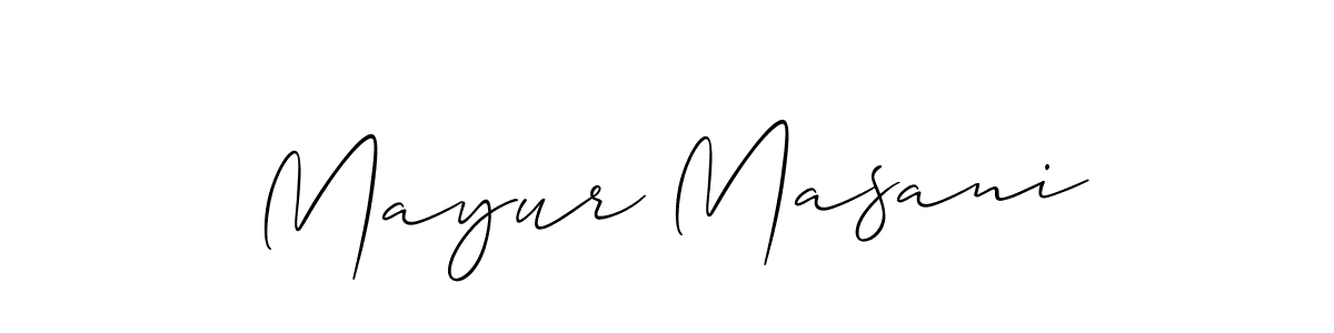 Mayur Masani stylish signature style. Best Handwritten Sign (Allison_Script) for my name. Handwritten Signature Collection Ideas for my name Mayur Masani. Mayur Masani signature style 2 images and pictures png