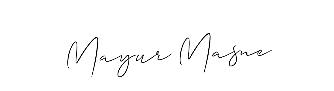 Use a signature maker to create a handwritten signature online. With this signature software, you can design (Allison_Script) your own signature for name Mayur Masne. Mayur Masne signature style 2 images and pictures png