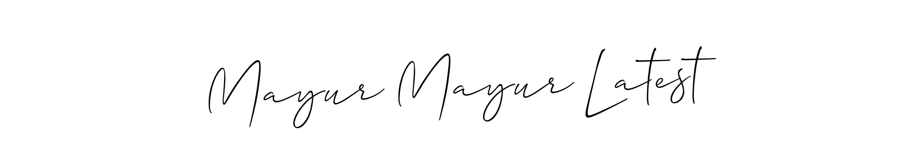 Allison_Script is a professional signature style that is perfect for those who want to add a touch of class to their signature. It is also a great choice for those who want to make their signature more unique. Get Mayur Mayur Latest name to fancy signature for free. Mayur Mayur Latest signature style 2 images and pictures png