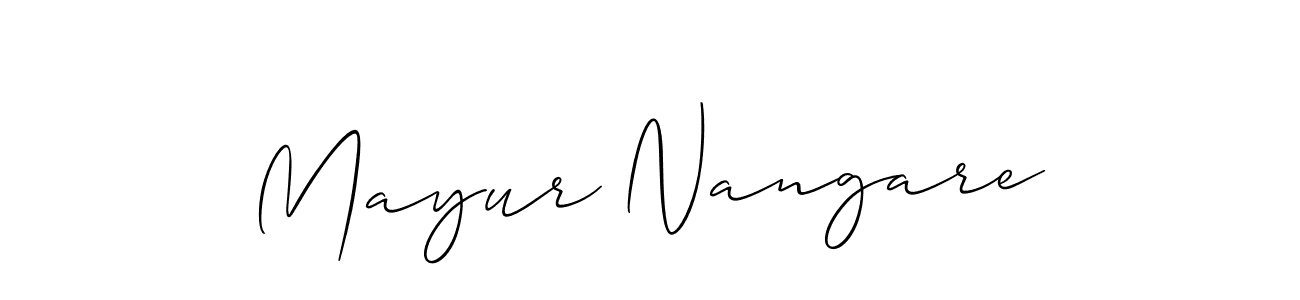 How to make Mayur Nangare name signature. Use Allison_Script style for creating short signs online. This is the latest handwritten sign. Mayur Nangare signature style 2 images and pictures png